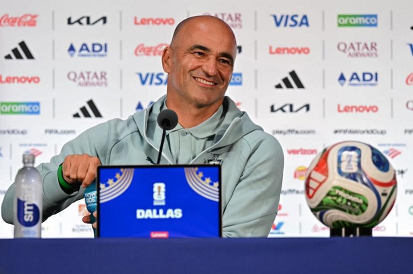 Portugal's Spanish head coach Roberto Martinez answers to journalists during a press conference at the Dallas Stadium in Arlington, Texas on July 5, 2026, on the eve of the 2026 World Cup round of 16 football match between Portugal and Spain. Paul ELLIS / AFP