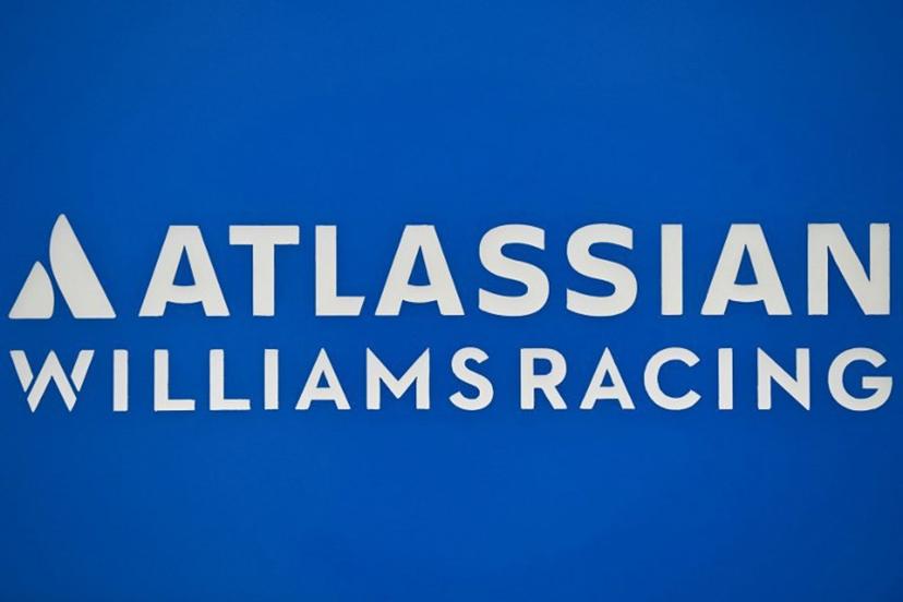 Williams' team logo is pictured on the first day of the Formula One pre-season testing at the Bahrain International Circuit in Sakhir on February 26, 2025. Giuseppe CACACE / AFP