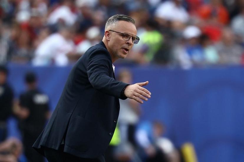 Morocco's head coach Mohamed Ouahbi gestures during the 2026 World Cup football tournament quarter-final match between France and Morocco at Boston Stadium in Foxborough on July 9, 2026. CHARLY TRIBALLEAU / AFP