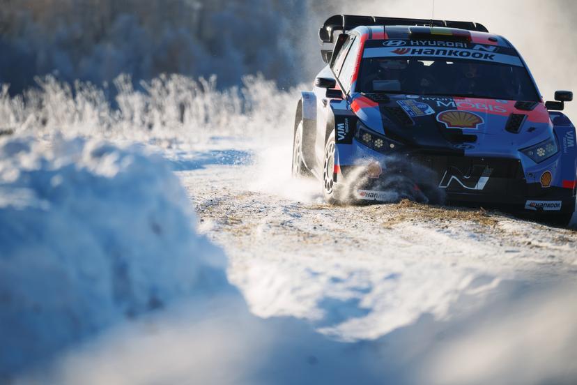 ATTENTION EDITORS - HAND OUT PICTURES - EDITORIAL USE ONLY - MANDATORY CREDIT: 'HYUNDAI MOTORSPORT' Hand out picture released by Eric Dupain shows Thiery Neuville and Martijn Wydaeghe at the WRC Rally Sweden 2026, on Thursday 12 February 2026 in Umea, Sweden. *** Belga and Belga Editorial Board decline all responsibility regarding the content of this picture. *** PHOTO HAND OUT - HYUNDAI MOTORSPORT