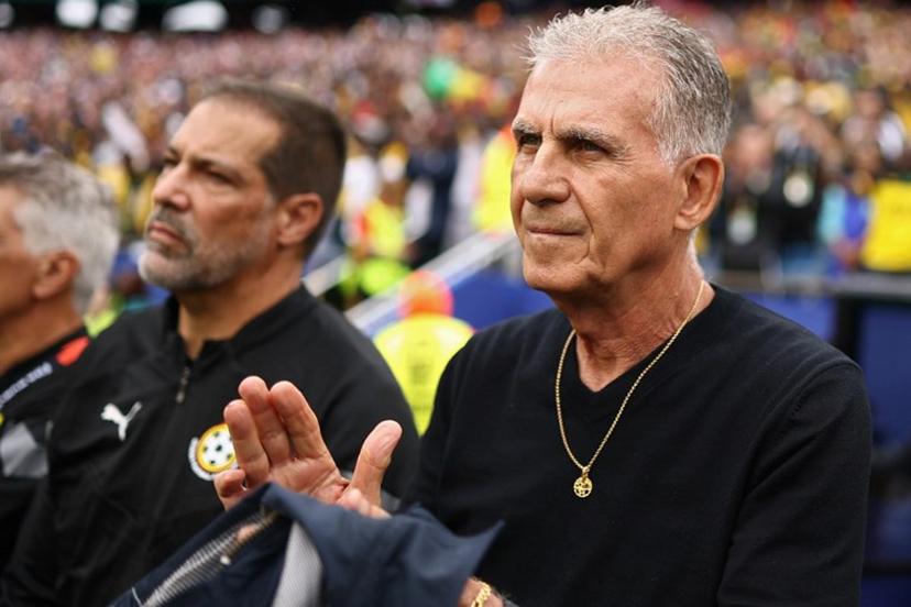 Ghana's Portuguese head coach Carlos Queiroz applauds prior to the 2026 World Cup Group L football match between England and Ghana at the Boston Stadium in Foxborough on June 23, 2026. CHARLY TRIBALLEAU / AFP