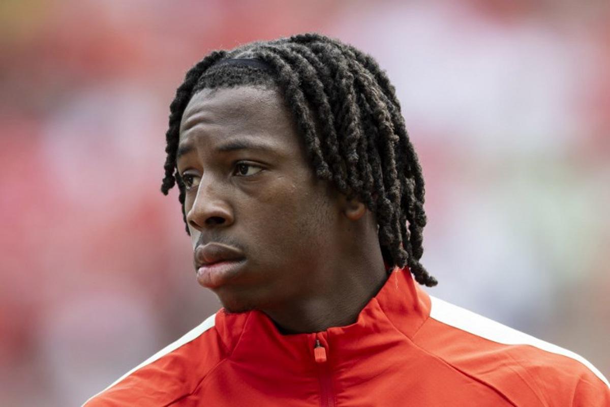 Switzerland's midfielder #9 Johan Manzambi poses prior a friendly match between Switzerland and Jordania ahead of the 2026 FIFA World Cup football tournament at the Kybunpark stadium, in St. Gallen, on May 31, 2026. Ennio LEANZA / AFP
