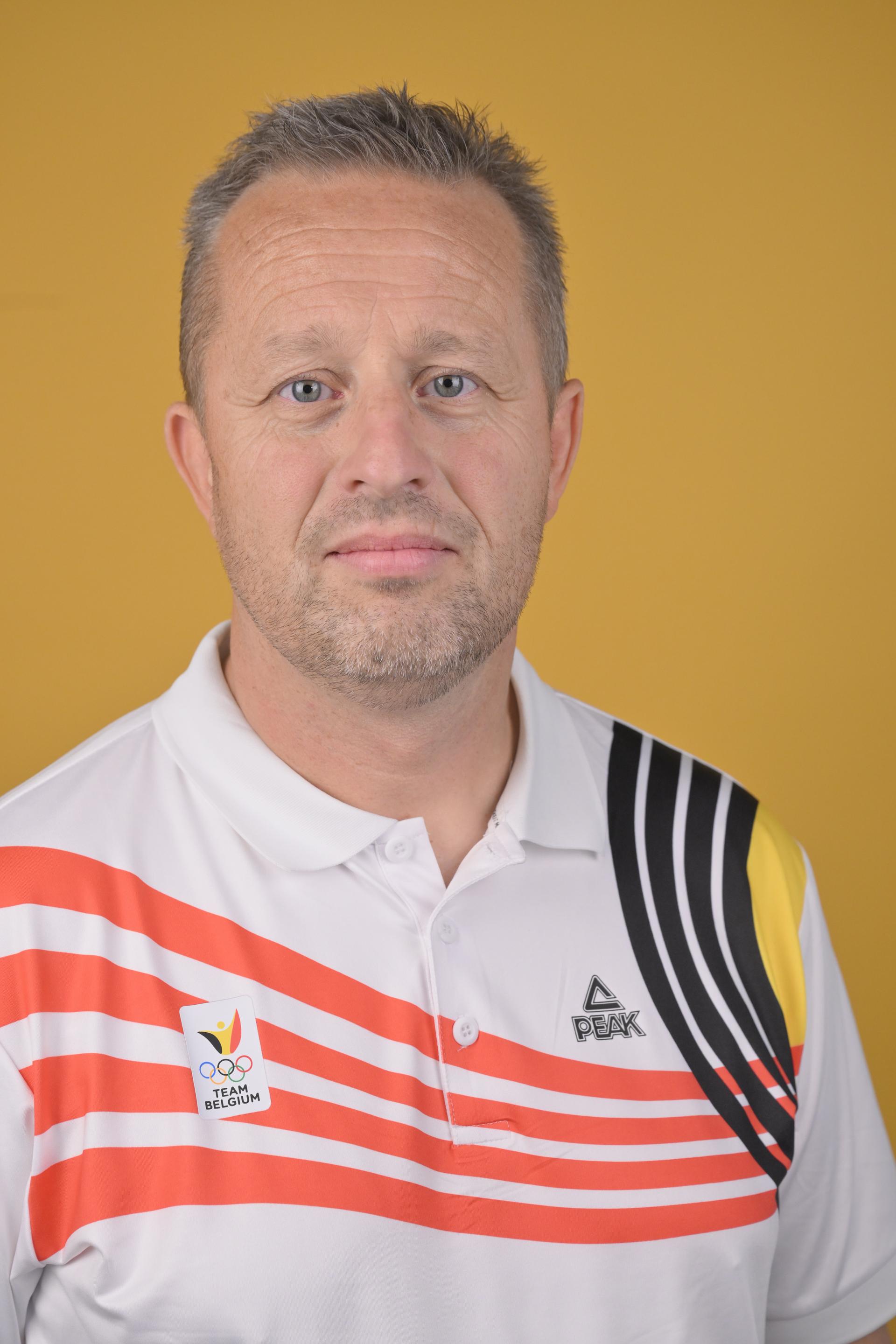 Team Belgium swimming coach Mark Faber poses for the photographer during the annual stage of Team Belgium (13-20/11), in Belek, Turkey, Friday 15 November 2024, BELGA PHOTO ERIC LALMAND