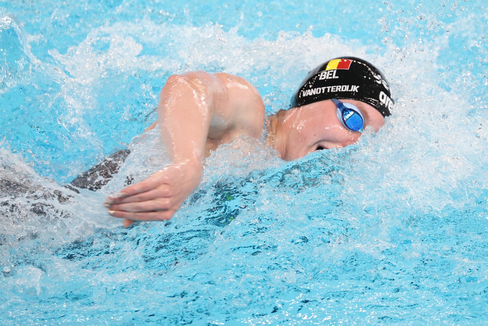 Belgian athlete Roos Vanotterdijk pictured in action at the semifinals of the Women's 100m Freestyle, at the European Aquatics Championships in Paris, France on Monday 10 August 2026. BELGA PHOTO VIRGINIE LEFOUR