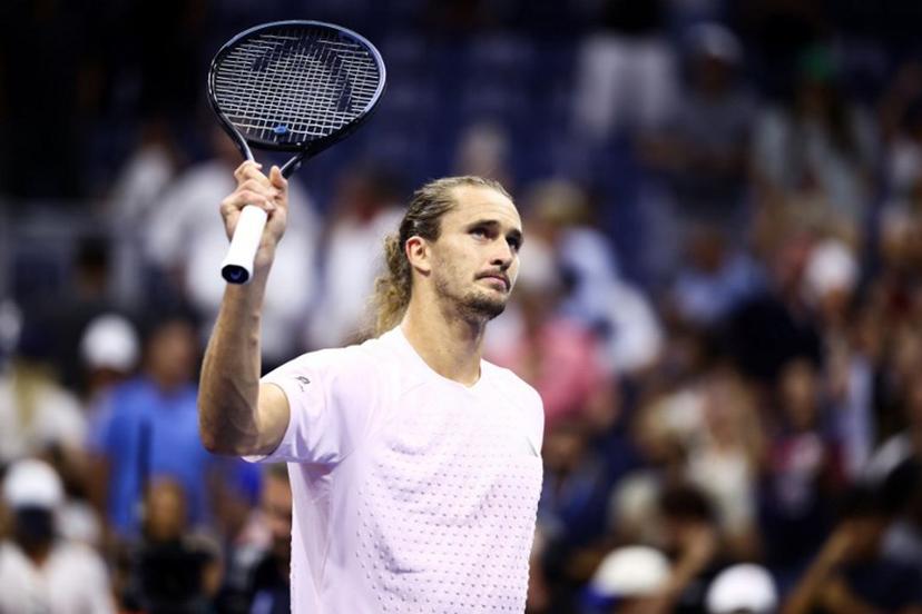 Germany's Alexander Zverev celebrates after victory during the men's singles round of 16 tennis match against Italy's Luciano Darderi on day nine of the US Open tennis tournament at the USTA Billie Jean King National Tennis Center in New York City on September 7, 2026. CHARLY TRIBALLEAU / AFP