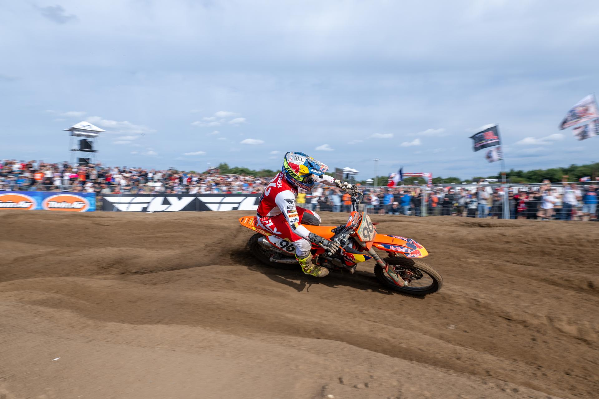 Belgium's Lucas Coenen pictured in action during the motocross MXGP Grand Prix Flanders, race 15/20 of the FIM Motocross World Championship, Sunday 03 August 2025 in Lommel. BELGA PHOTO JONAS ROOSENS