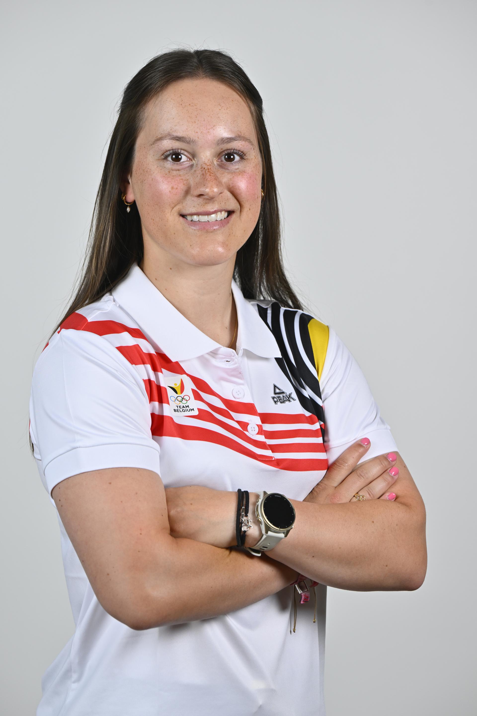 Athlete Evy Poppe poses for the photographer during the annual training camp of Team Belgium (19-25/05), in Rio Maior, Portugal, Friday 23 May 2025. BELGA PHOTO ERIC LALMAND