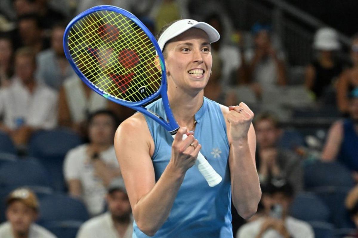Belgium's Elise Mertens celebrates after victory against Czech Republic's Nikola Bartunkova during their women's singles match on day seven of the Australian Open tennis tournament in Melbourne on January 24, 2026. Paul Crock / AFP