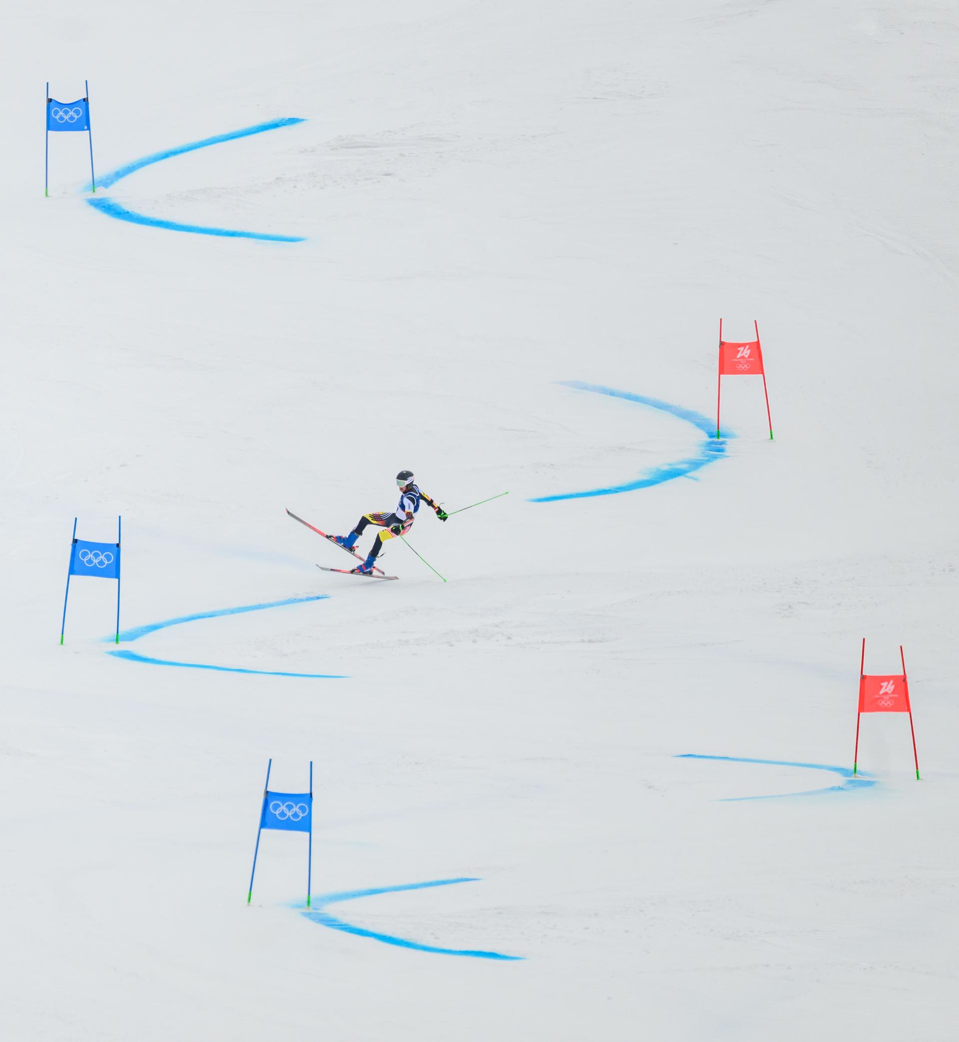 260214 Sam Maes of Belgium competes in men's alpine skiing giant slalom during day 8 of the 2026 Winter Olympics on February 14, 2026 in Bormio. Photo: Vegard Grøtt / BILDBYRÅN / kod VG / VG0876 bbeng alpint alpine skiing olympic games olympics winter olympics os ol olympiska spel vinter-os olympiske leker milano cortina 2026 milan cortina 2026 milano cortina 2026 olympic games milano cortina 2026 winter olympic games milano cortina-os milano cortina-ol vinter-ol storslalom giant slalom storslalåm *** BENELUX ONLY ***