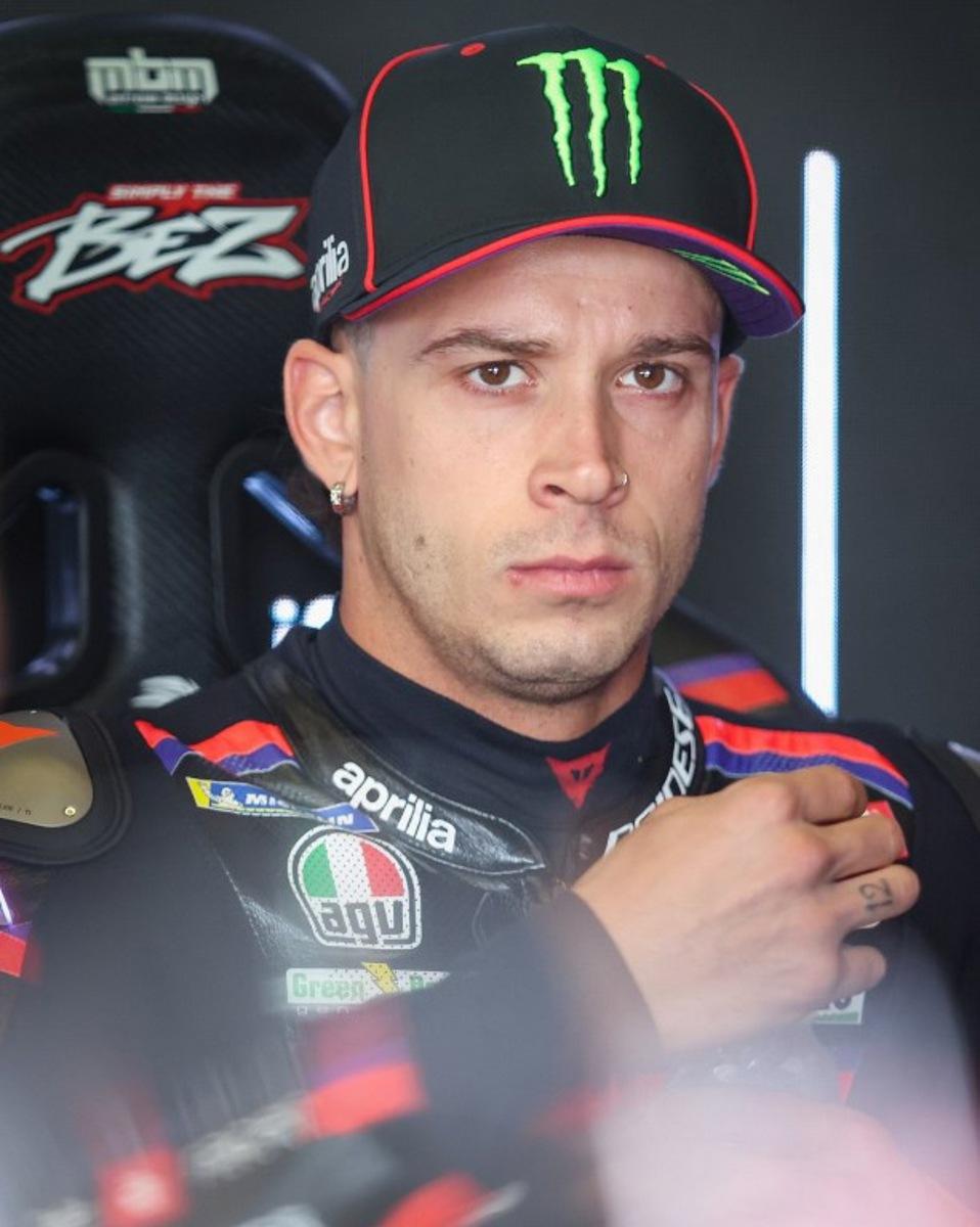 Team Aprilia Racing's Marco Bezzecchi prepares for the first practice session at the Sachsenring race circuit prior to the MotoGP Grand Prix of Germany in Hohenstein-Ernstthal, eastern Germany, on July 10, 2026. Ronny HARTMANN / AFP