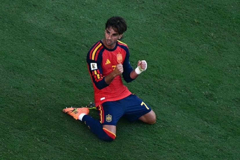 Spain's forward #07 Ferran Torres celebrates after Spain won the 2026 World Cup football tournament final match between Spain and Argentina at the New York/New Jersey Stadium in East Rutherford on July 19, 2026. Jewel SAMAD / AFP