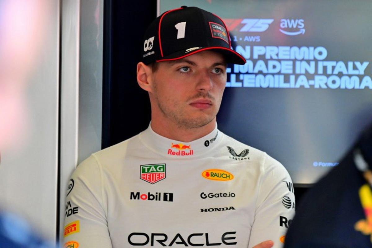Red Bull Racing's Dutch driver Max Verstappen looks on during the second practice session for the 2025 Emilia Romagna Formula One Grand Prix at the Imola autodrome in Imola, on May 16, 2025. Andrej ISAKOVIC / AFP