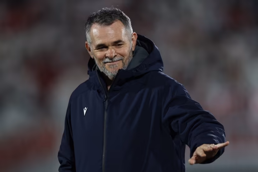 Georgia's coach Willy Sagnol is seen prior to the friendly football match between Georgia and Israel in Tbilisi on March 26, 2026. Giorgi ARJEVANIDZE / AFP
