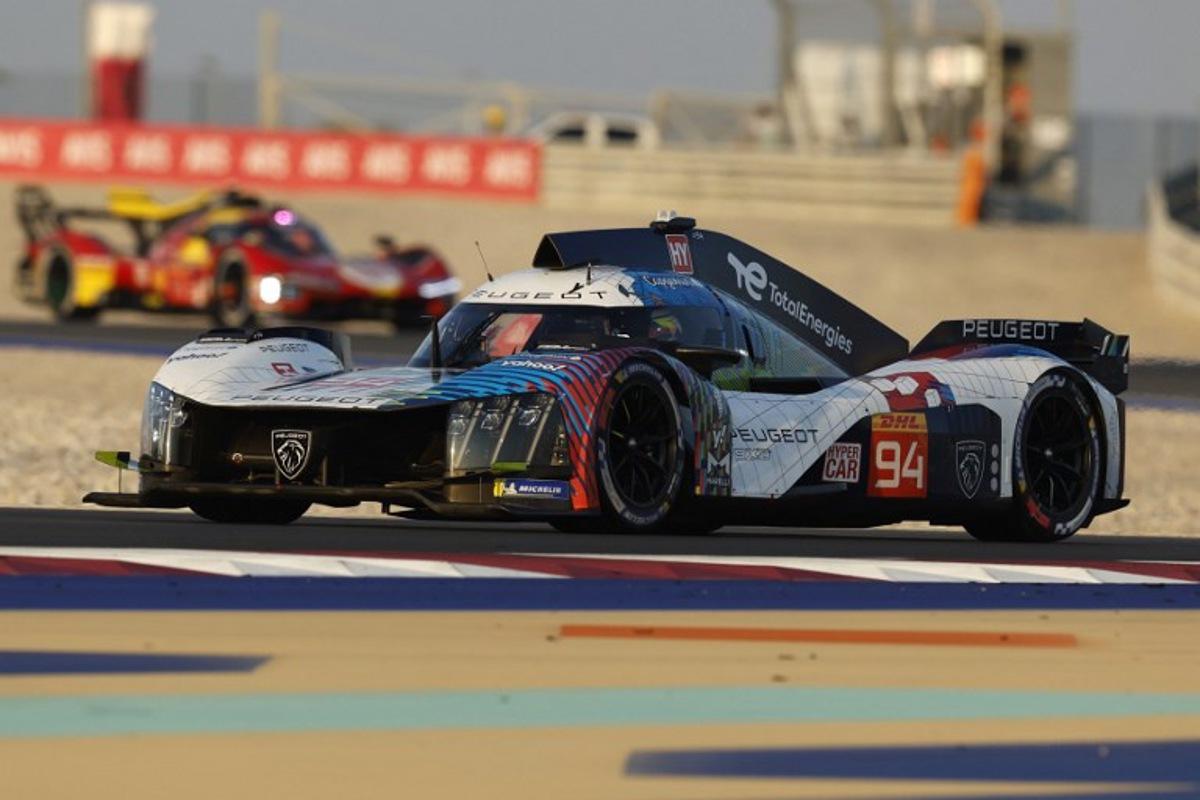The #94 Peugeot TotalEnergies Peugeot 9X8 of Paul di Resta, Loic Duval and Stoffel Vandoorne in action at the FIA World Endurance Championship 2024 season-opener under the banner of Lusail Speed Festival, at Lusail International Circuit on March 1, 2024 in Doha, Qatar. KARIM JAAFAR / AFP