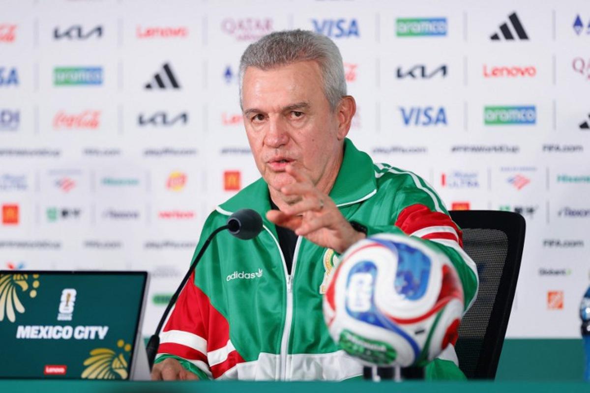 Mexico's head coach Javier Aguirre gives a press conference at the Mexico City Stadium in Mexico City on July 4, 2026, on the eve of the 2026 World Cup round of 16 football match between Mexico and England. Rodrigo Oropeza / AFP