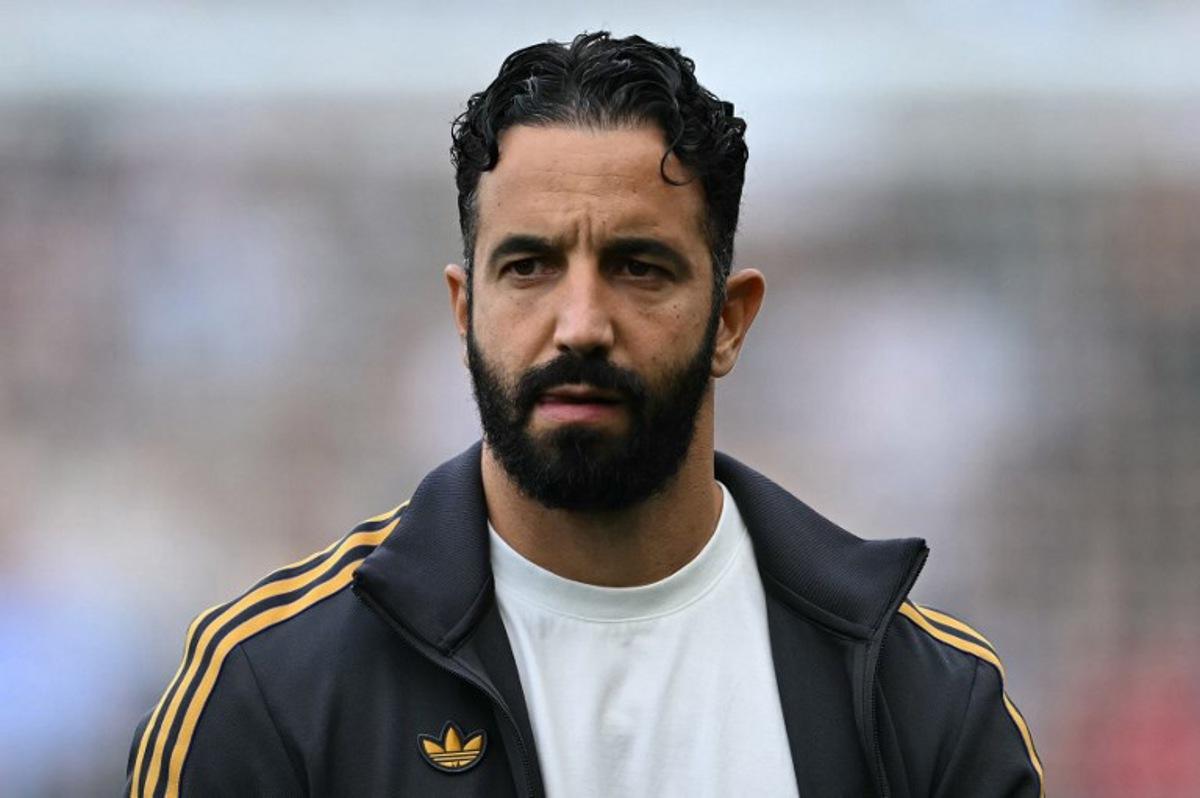 Manchester United's Portuguese head coach Ruben Amorim reacts ahead of the English Premier League football match between Fulham and Manchester United at Craven Cottage in London on August 24, 2025. JUSTIN TALLIS / AFP