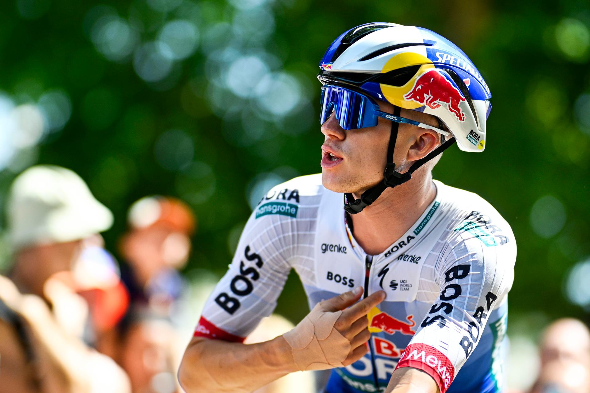 Belgian Maxim Van Gils of Red Bull-BORA-hansgrohe pictured at the start of stage 8 of the 2026 Tour de France cycling race, a stage of 182km from Perigueux to Bergerac, on Saturday 11 July 2026. The 113th edition of the Tour de France starts on Saturday 4 July in Barcelona, Spain, and will finish in Paris, France on the 26th of July. BELGA PHOTO JASPER JACOBS