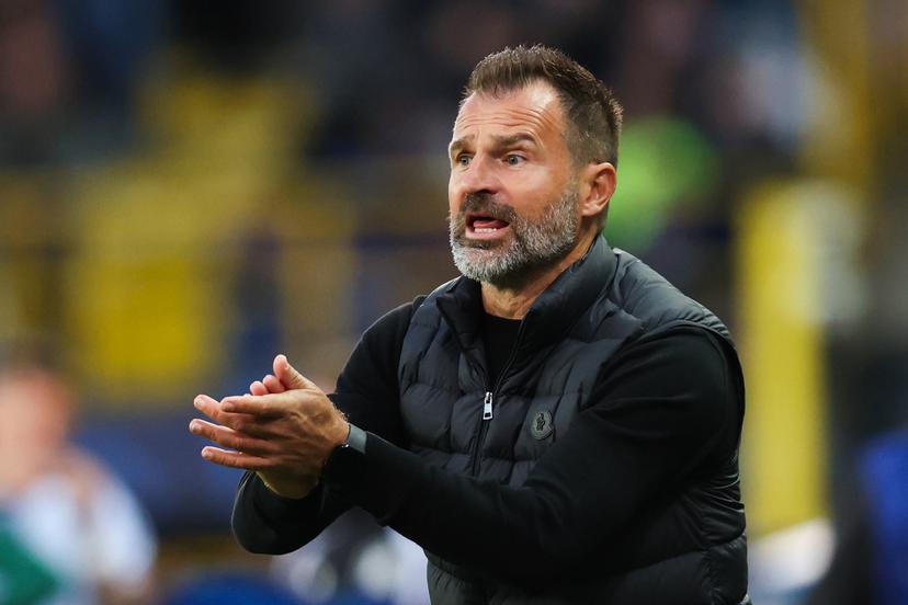 Club's head coach Ivan Leko is pictured during a soccer game between Belgian soccer team Club Brugge KV and English Aston Villa FC, on Tuesday 8 September 2026 in Brugge, on the first game of the UEFA Champions League league phase. BELGA PHOTO BRUNO FAHY