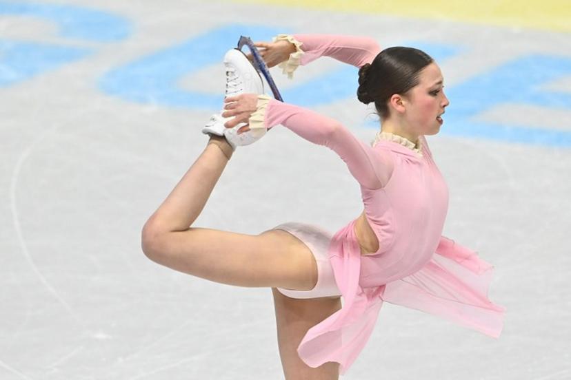 Belgium's Nina Pinzarrone performs during the Women's short program during the 2026 ISU World Figure Skating Championships on March 25, 2026 in Prague. Michal Cizek / AFP