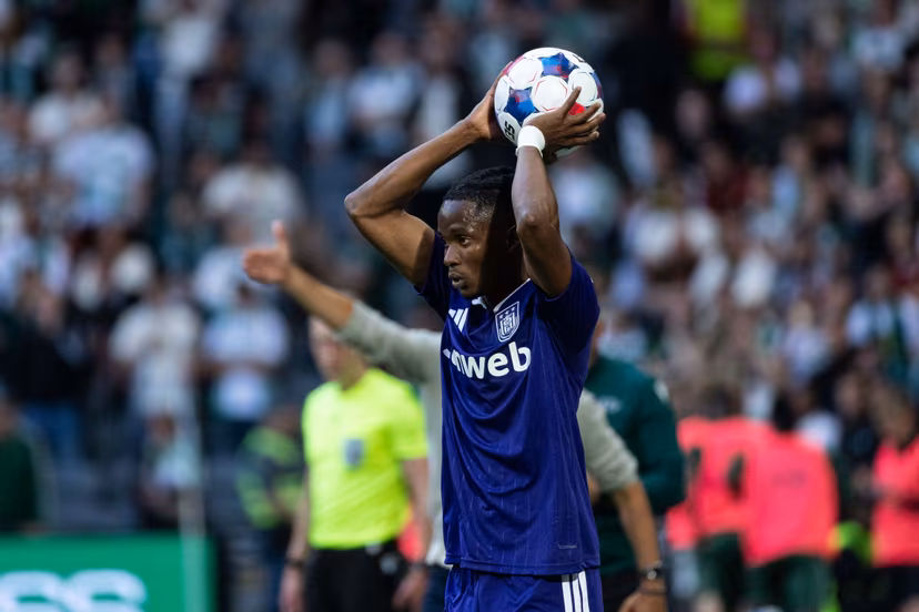 260723 Moussa Ndiaye of Anderlecht during the UEFA Europa League second qualifying round football match between Hammarby and Anderlecht on July 23, 2026 in Stockholm. Photo: Michael Campanella / BILDBYRÅN / COP 313 / KJ0354 fotboll football soccer fotball uefa europa league europa league kval qualifying round qualification hammarby anderlecht bbeng grappa33 BELGIUM ONLY