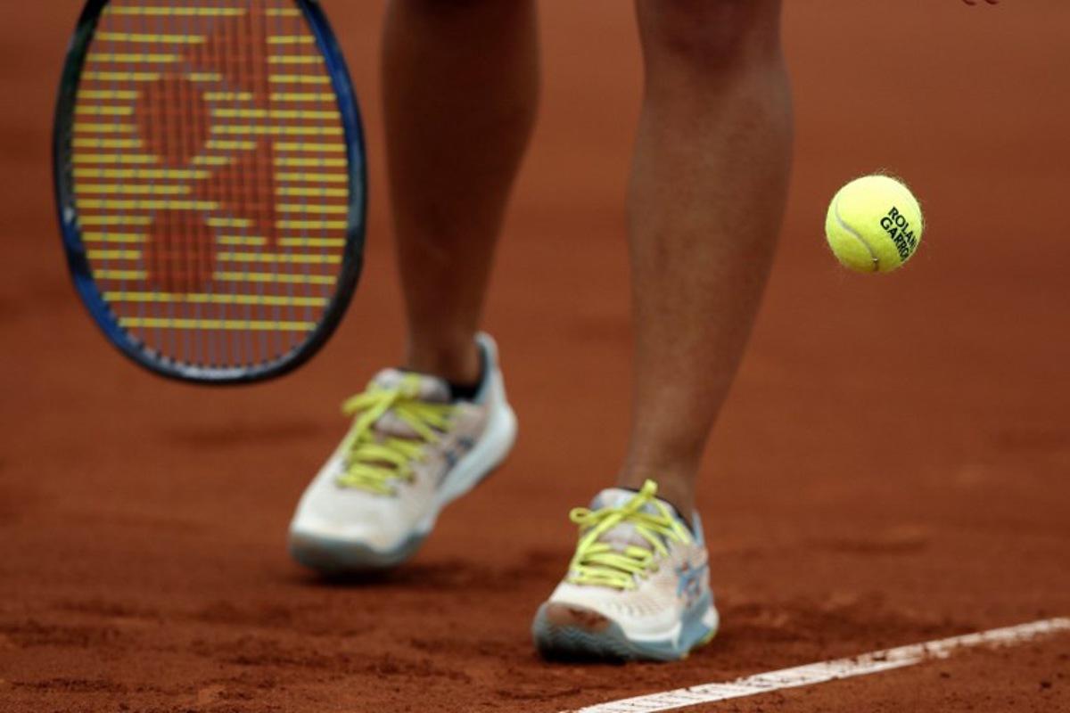 Argentina's Lourdes Arce returns the ball to Canada's Rebecca Marino during the women's singles semifinals tennis match at the Pan American Games Santiago 2023 in the Tennis Centre of the National Stadium Sports Park in Santiago on October 28, 2023. Javier TORRES / AFP