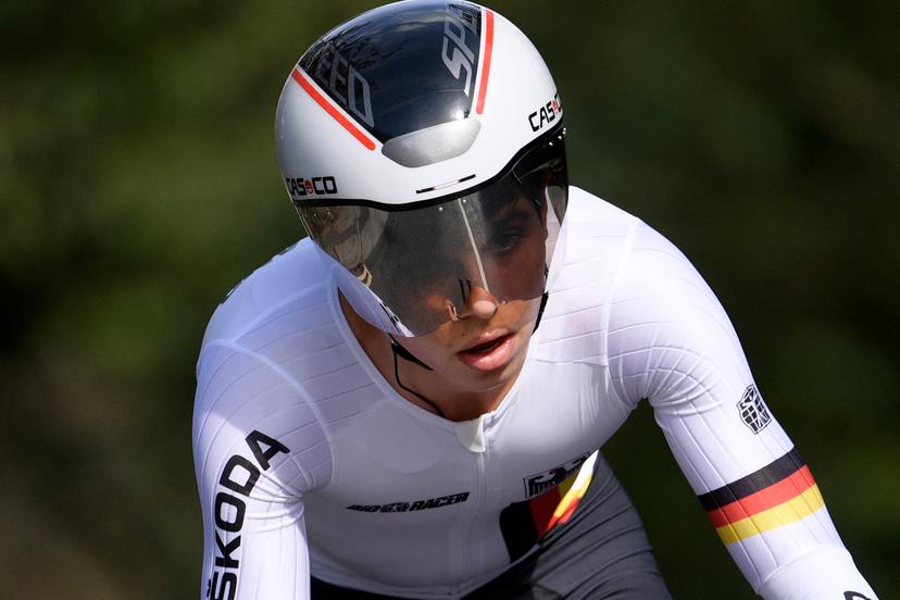 German Marco Brenner pictured in action during the Men Junior Individual Time Trial at the UCI Road World Championships cycling in Harrogate, North Yorkshire, United Kingdom, Monday 23 September 2019. The Worlds are taking place from 21 to 29 September. BELGA PHOTO YORICK JANSENS