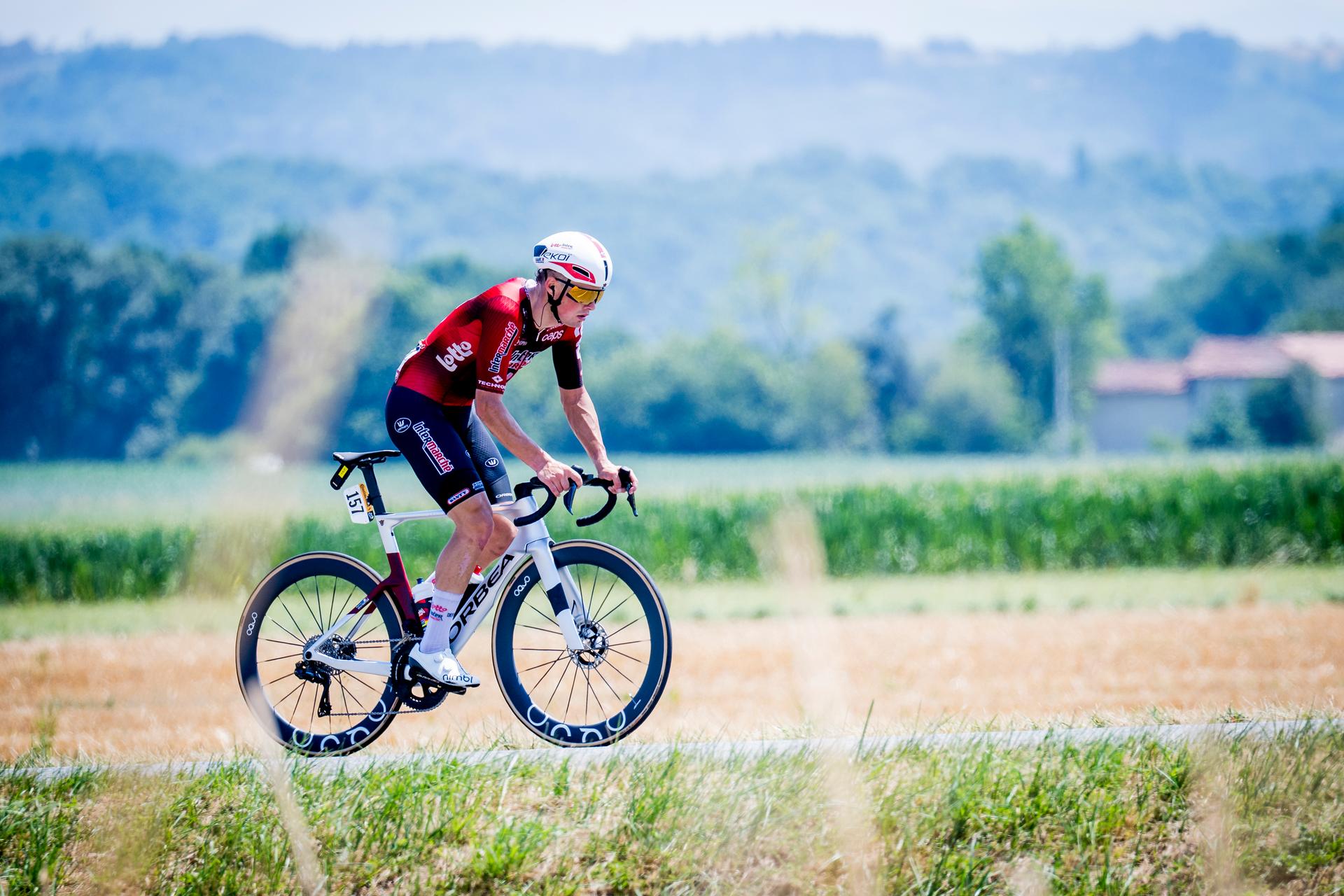 French Baptiste Veistroffer of Lotto Intermarche pictured in action during stage 5 of the 2026 Tour de France cycling race, a stage of 158km from Lannemezan to Pau, on Wednesday 8 July 2026. The 113th edition of the Tour de France starts on Saturday 4 July in Barcelona, Spain, and will finish in Paris, France on the 26th of July. BELGA PHOTO JASPER JACOBS
