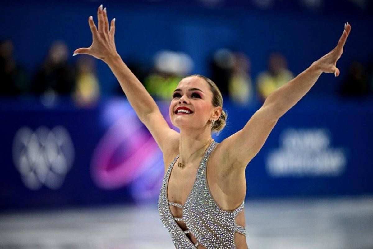 Belgium's Loena Hendrickx competes in the figure skating women's single skating short program during the Milano Cortina 2026 Winter Olympic Games at Milano Ice Skating Arena in Milan on February 17, 2026. JULIEN DE ROSA / AFP