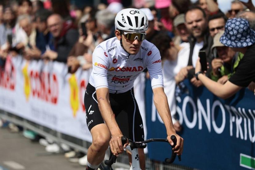 UAE Team Emirates - XRG Spanish rider Igor Arrieta arrives at the presentation prior the 7th stage of the Giro d'Italia 2026 - Tour of Italy cycling race between Formia and Blockhaus, Italy, on May 15, 2026. Luca Bettini / AFP
