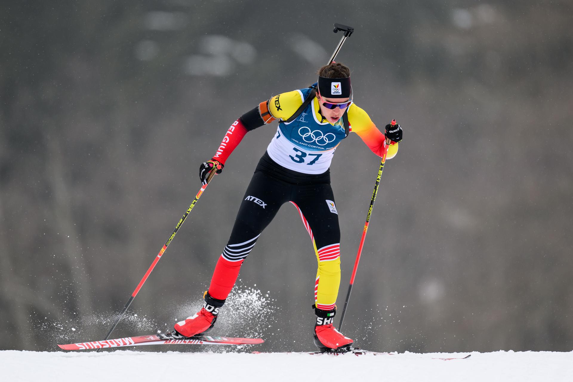 260214 Lotte Lie of Belgium competes in women's biathlon 7,5 km sprint during day 8 of the 2026 Winter Olympics on February 14, 2026 in Anterselva. Photo: Jon Olav Nesvold / BILDBYRÅN / COP 217 / MB1327 skidskytte biathlon skiskyting olympic games olympics winter olympics os ol olympiska spel vinter-os olympiske leker milano cortina 2026 milan cortina 2026 milano cortina 2026 olympic games milano cortina 2026 winter olympic games milano cortina-os milano cortina-ol vinter-ol 8 bbeng sprint dam kvinner women *** BENELUX ONLY ***