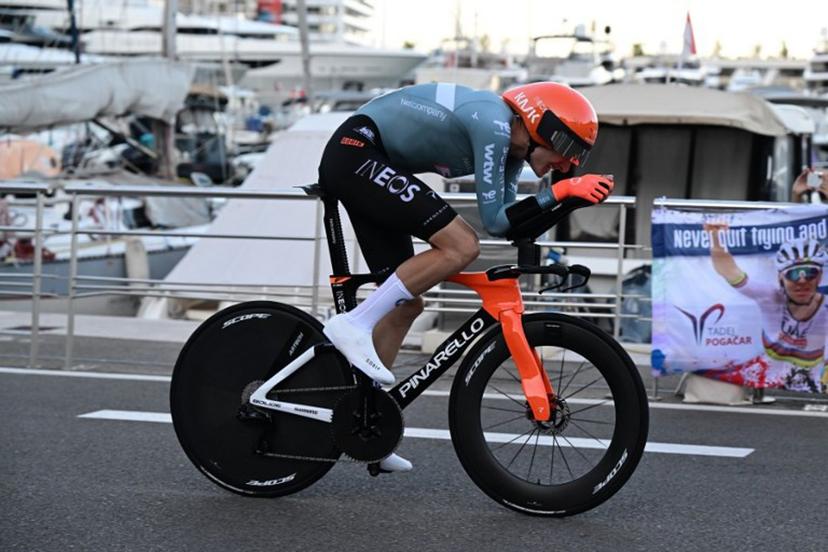 Team Netcompany Ineos' British rider Ben Turner competes during the first stage of the Vuelta a Espana 2026, a 9,4 km time-trial between Monaco and Monaco on August 22, 2026. Miguel MEDINA / AFP