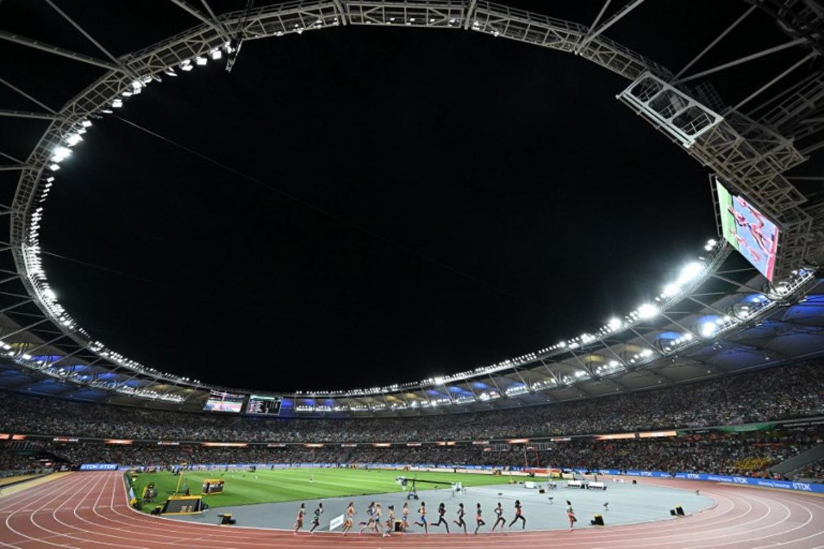 Athletes compete in the women's 5000m final during the World Athletics Championships at the National Athletics Centre in Budapest on August 26, 2023. Attila KISBENEDEK / AFP